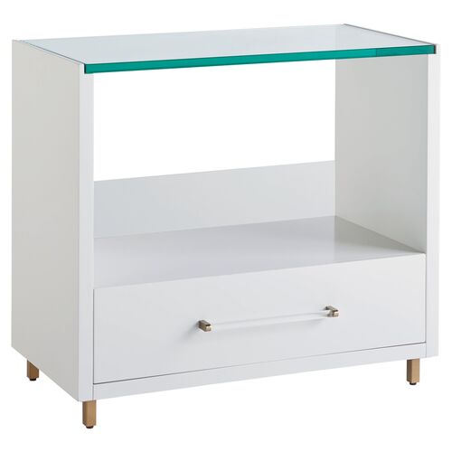 Peony Nightstand, Alabaster 1 Peony Nightstand, Alabaster