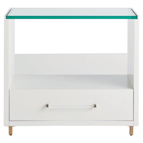 Peony Nightstand, Alabaster 2 Peony Nightstand, Alabaster