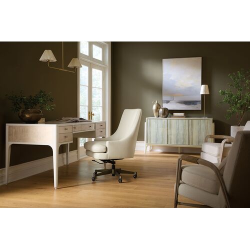 Hera 3-Door Painted Glass Credenza, Almond White/Beige 8 Hera 3-Door Painted Glass Credenza, Almond White/Beige