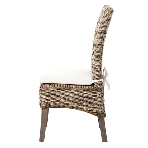 Mae Banana-Leaf Dining Chair, Gray/Cream 3 Mae Banana-Leaf Dining Chair, Gray/Cream