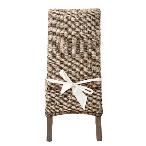 Mae Banana-Leaf Dining Chair, Gray/Cream 5 Mae Banana-Leaf Dining Chair, Gray/Cream