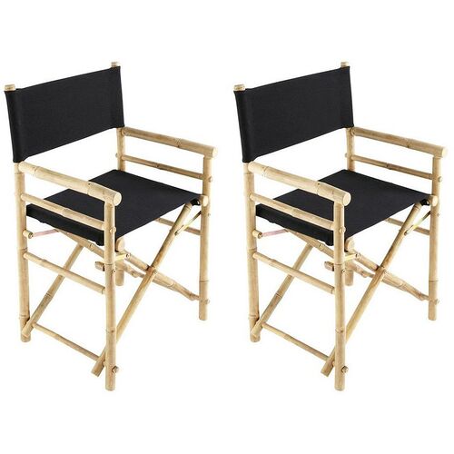 S/2 Director's Outdoor Chairs, Black 1 S/2 Director's Outdoor Chairs, Black