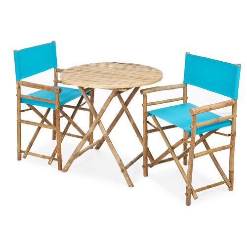 Round 3-Pc Dining Set, Aqua