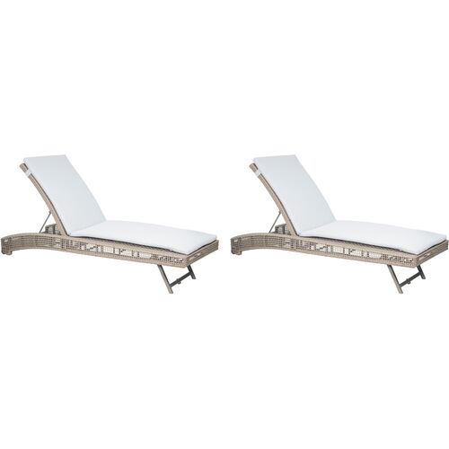 S/2 Chip Outdoor Chaises, Light Gray Rope 1 S/2 Chip Outdoor Chaises, Light Gray Rope