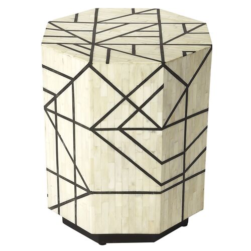 James Bone Inlay Side Table, Black 1 James Bone Inlay Side Table, Black