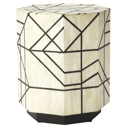 James Bone Inlay Side Table, Black 4 James Bone Inlay Side Table, Black