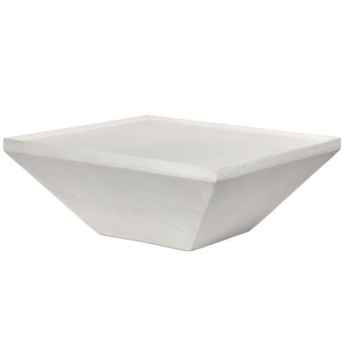 Rhys Outdoor Aluminum Coffee Table, Matte White