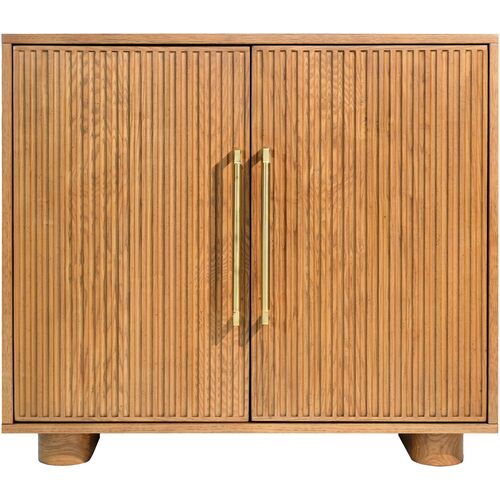 Lilura Fluted 2-Door Wooden Cabinet, Brown 3 Lilura Fluted 2-Door Wooden Cabinet, Brown