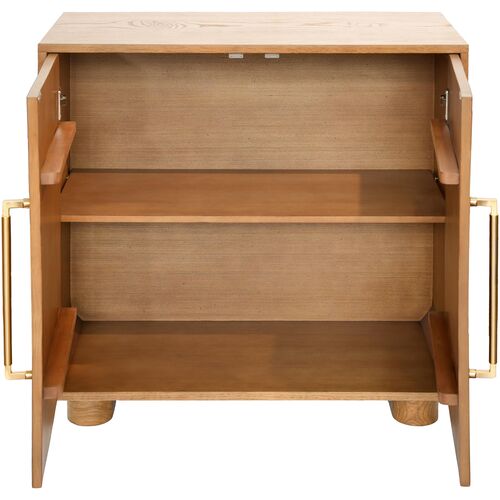 Lilura Fluted 2-Door Wooden Cabinet, Brown 4 Lilura Fluted 2-Door Wooden Cabinet, Brown