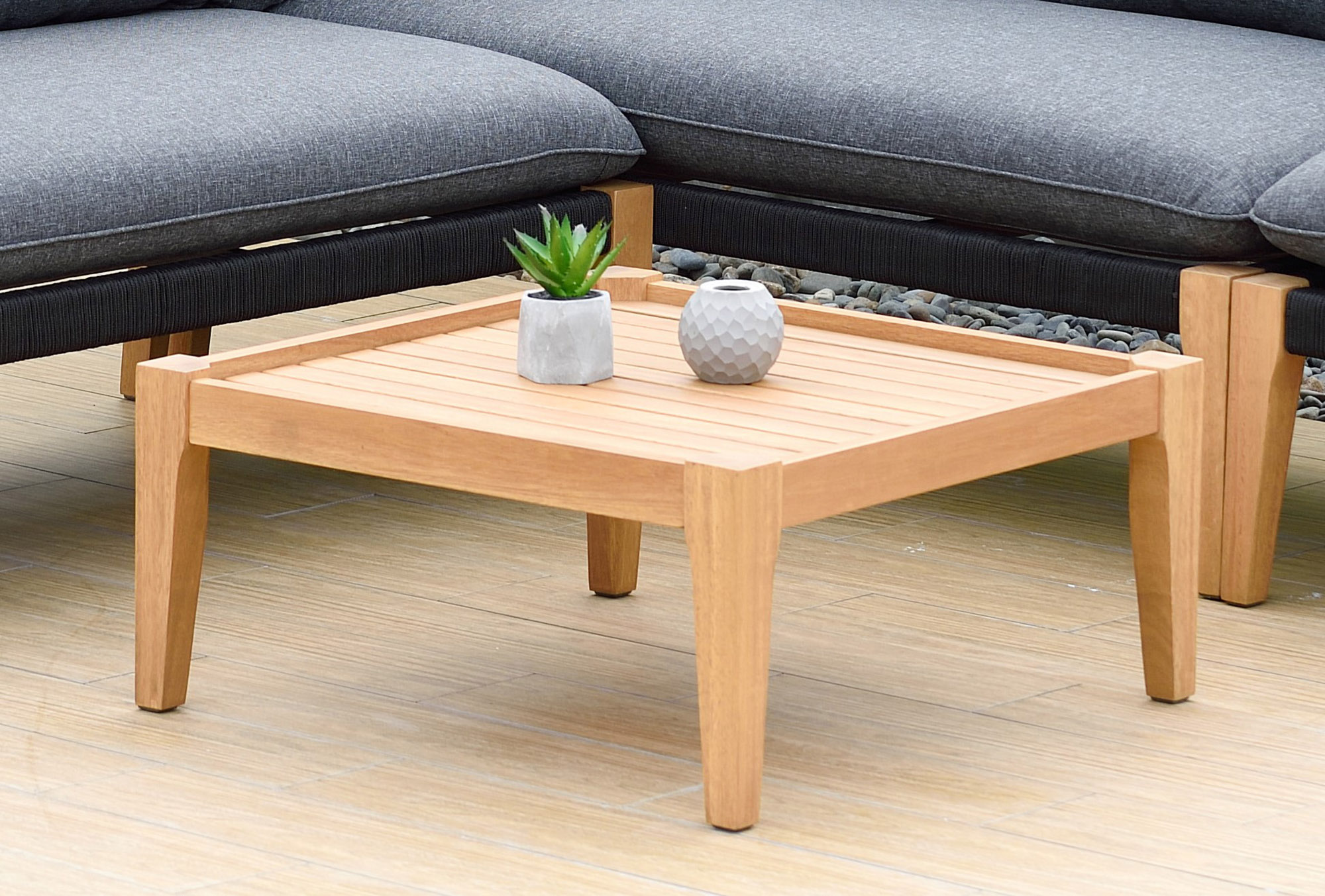 Islay 5-Pc Outdoor Eucalyptus Lounge Set, Gray/Natural 3 Islay 5-Pc Outdoor Eucalyptus Lounge Set, Gray/Natural