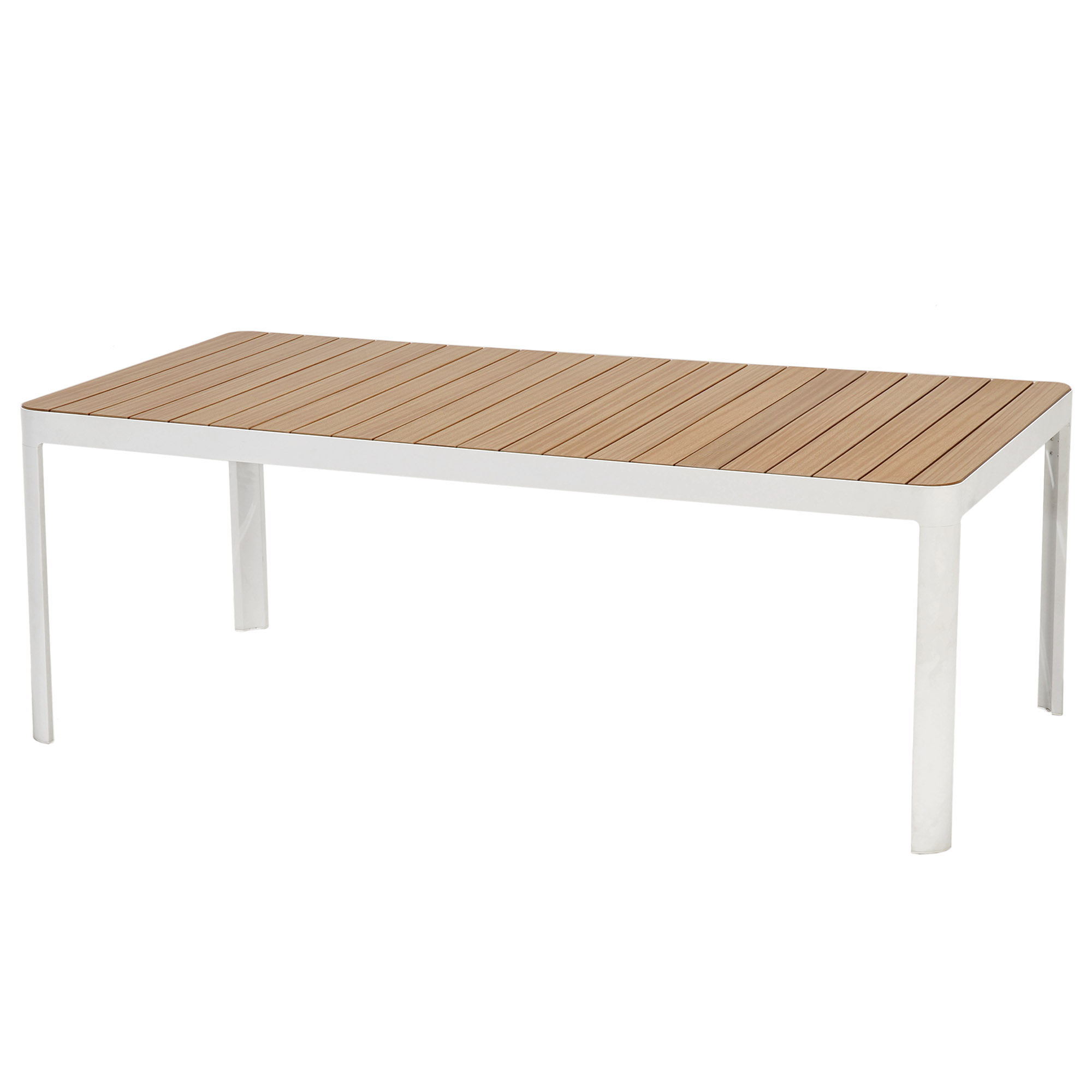 Dalston Rectangular Outdoor Teak Dining Table, Natural/White 1 Dalston Rectangular Outdoor Teak Dining Table, Natural/White