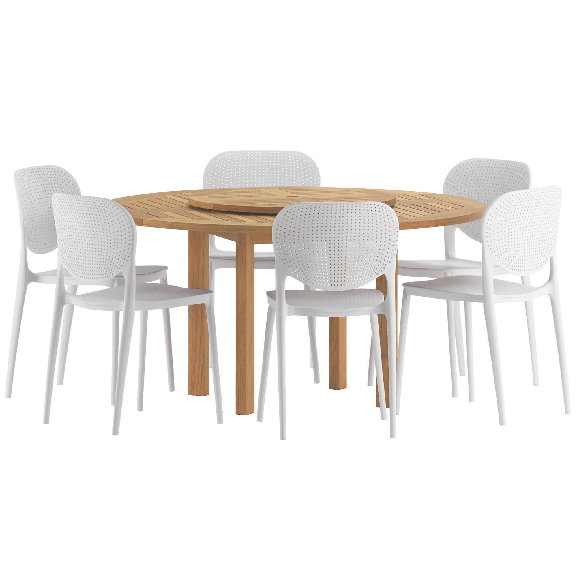 Astor 7-Pc Round Outdoor Eucalyptus Dining Set