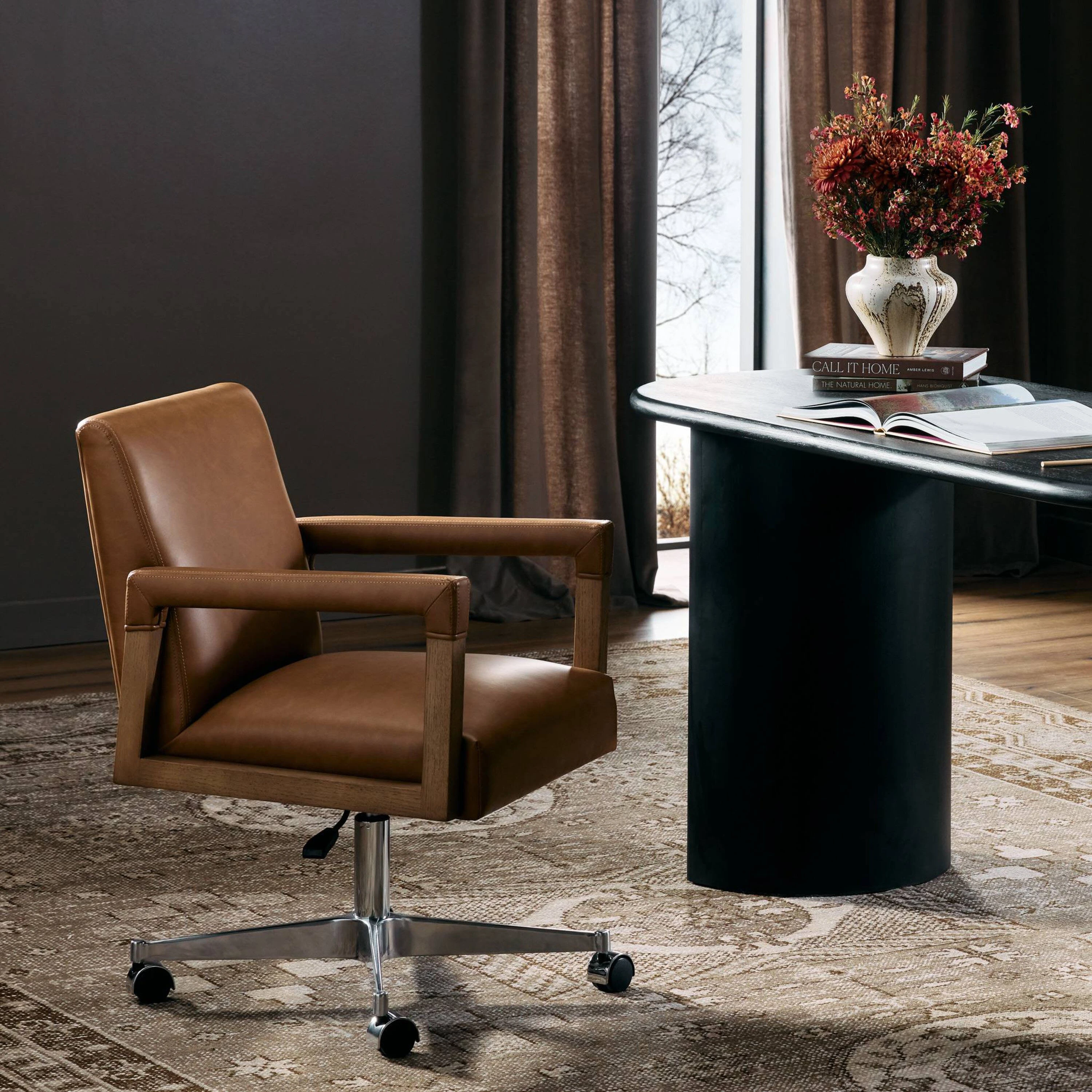 Fairlee Leather Desk Chair, Sierra Butterscotch 2 Fairlee Leather Desk Chair, Sierra Butterscotch