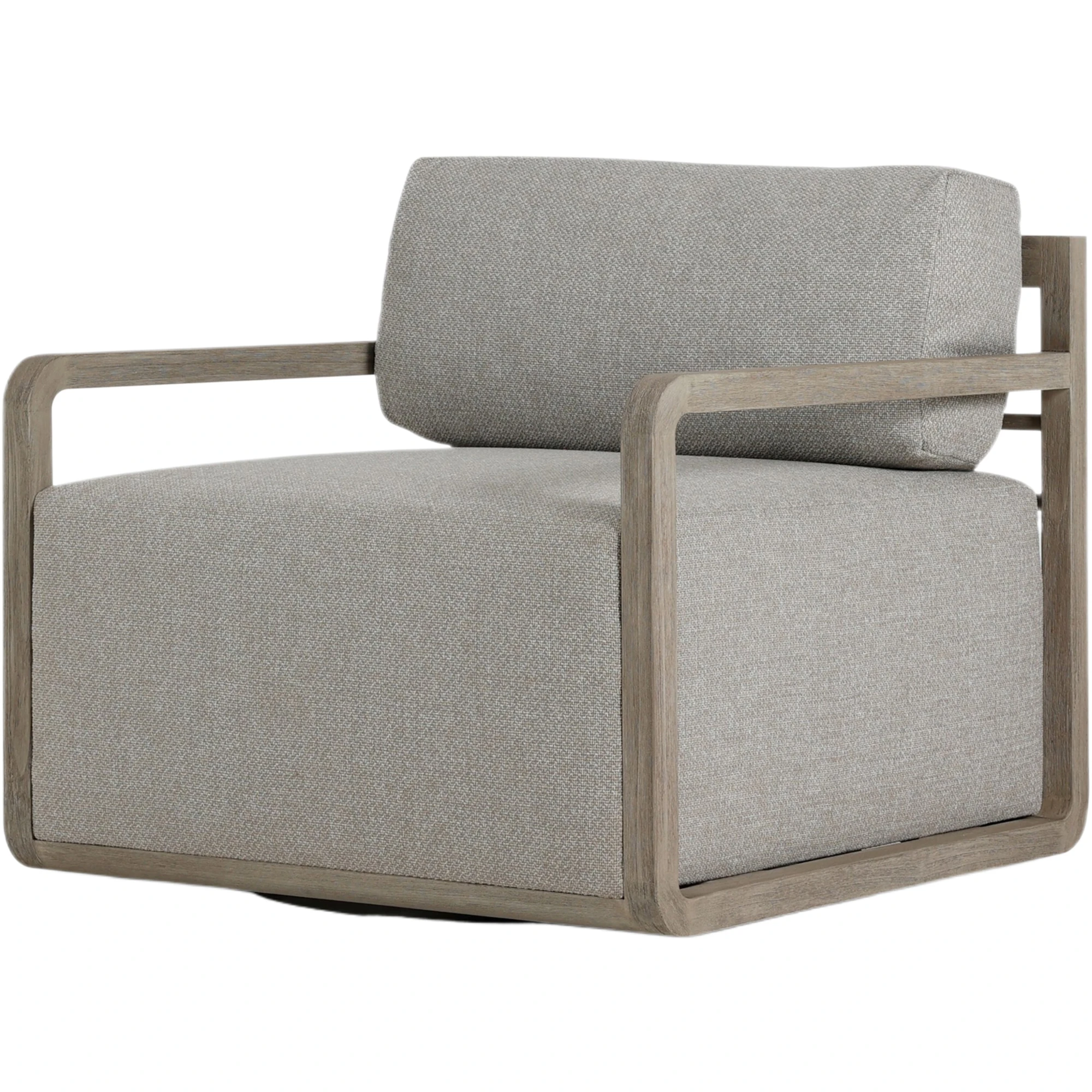 Acadia Outdoor Teak Swivel Chair, Hayes Fog