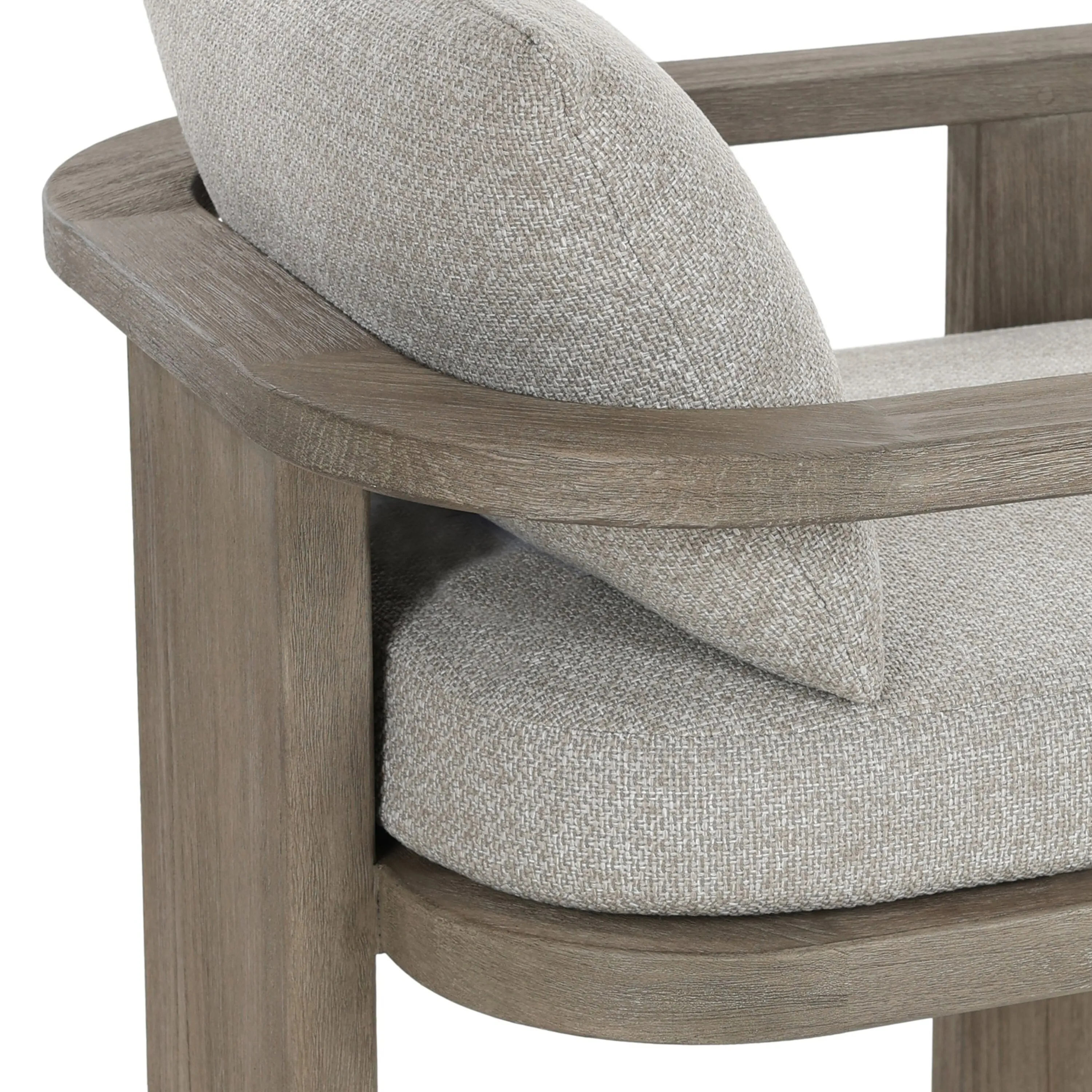 India Outdoor Teak Dining Armchair, Hayes Fog 10 India Outdoor Teak Dining Armchair, Hayes Fog