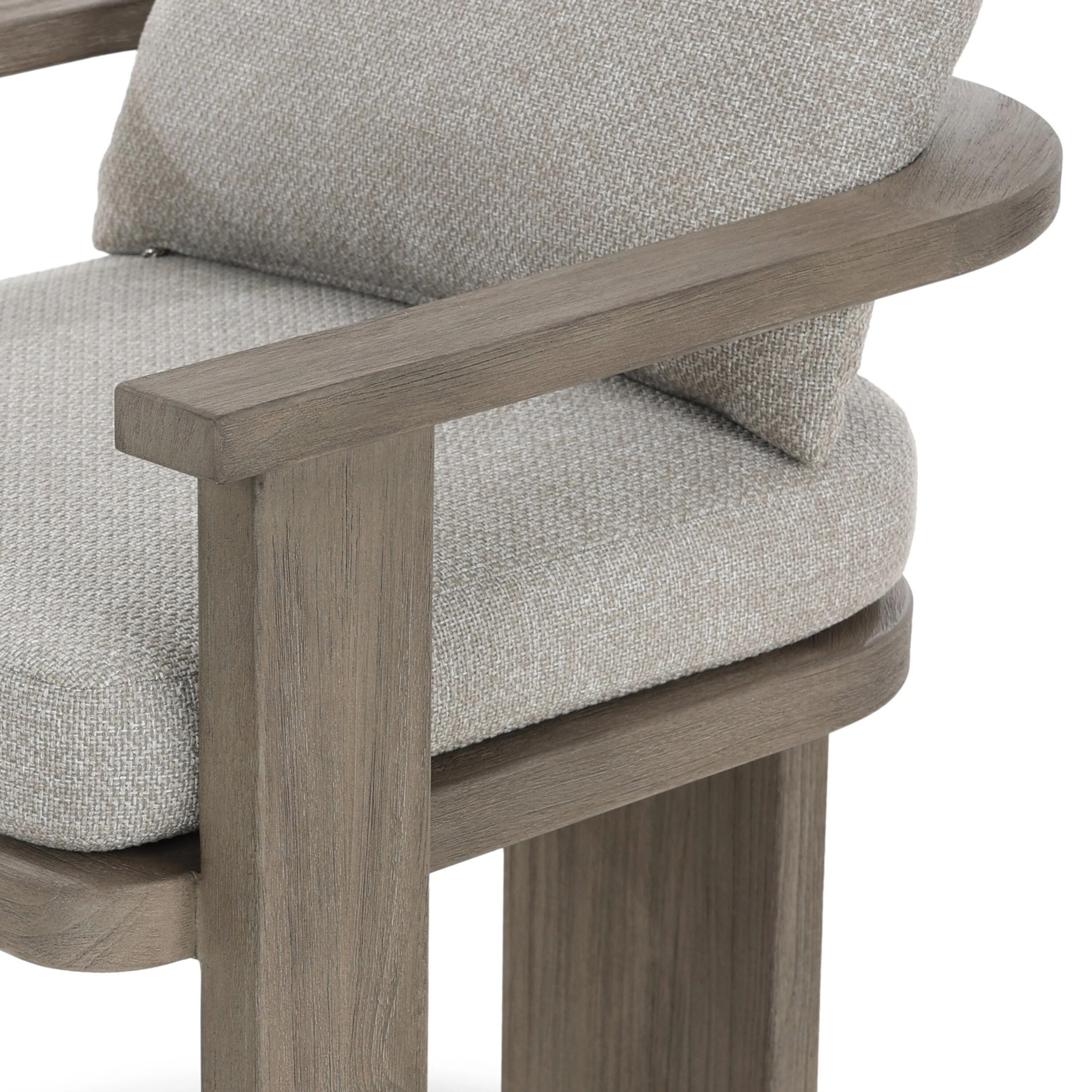 India Outdoor Teak Dining Armchair, Hayes Fog 2 India Outdoor Teak Dining Armchair, Hayes Fog
