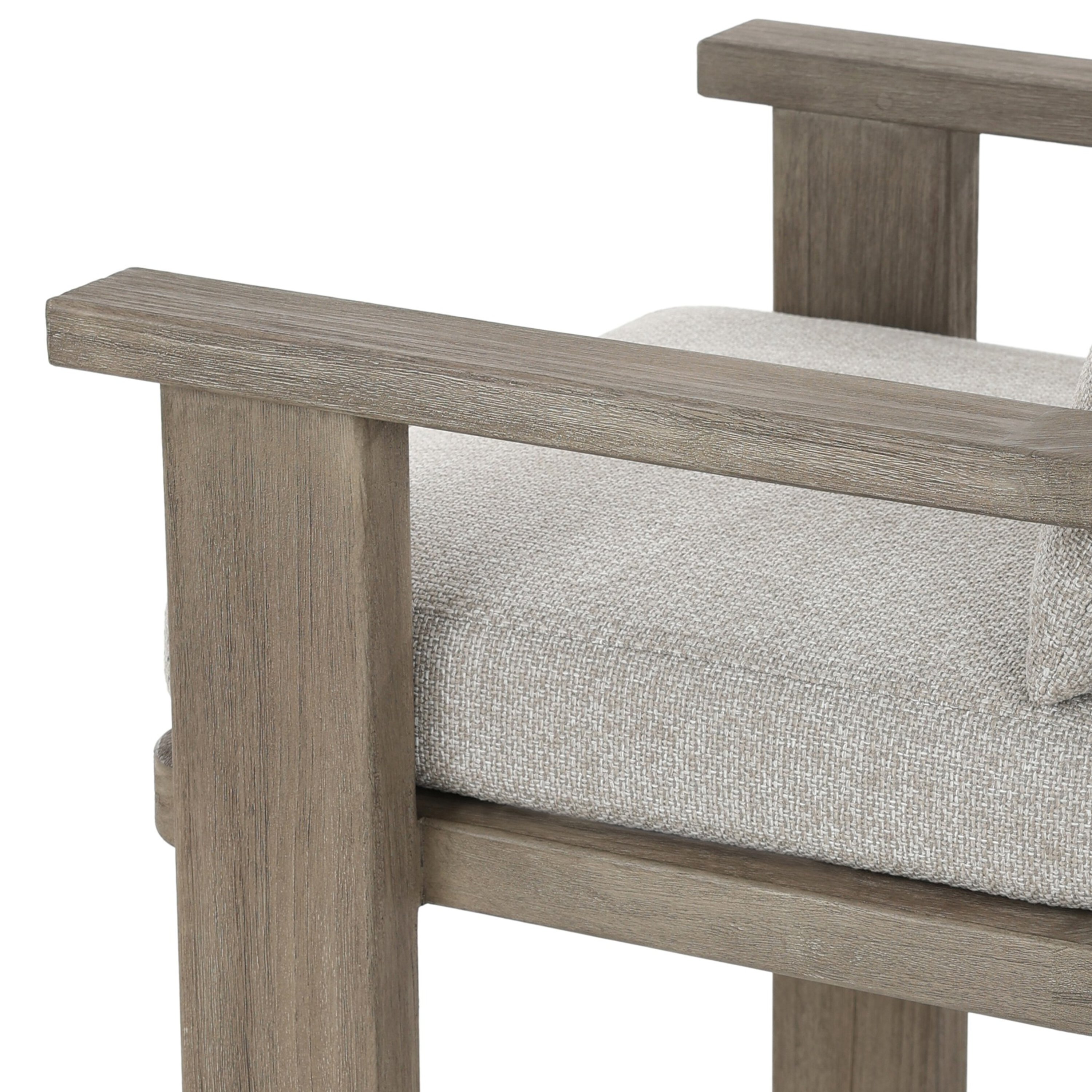India Outdoor Teak Dining Armchair, Hayes Fog 9 India Outdoor Teak Dining Armchair, Hayes Fog