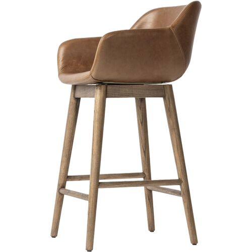 Nolan Leather Swivel Counter Stool, Sonoma Chestnut 10 Nolan Leather Swivel Counter Stool, Sonoma Chestnut