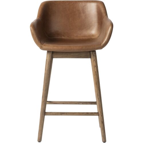 Nolan Leather Swivel Counter Stool, Sonoma Chestnut 4 Nolan Leather Swivel Counter Stool, Sonoma Chestnut