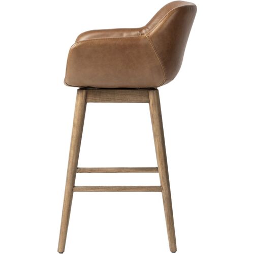 Nolan Leather Swivel Counter Stool, Sonoma Chestnut 5 Nolan Leather Swivel Counter Stool, Sonoma Chestnut