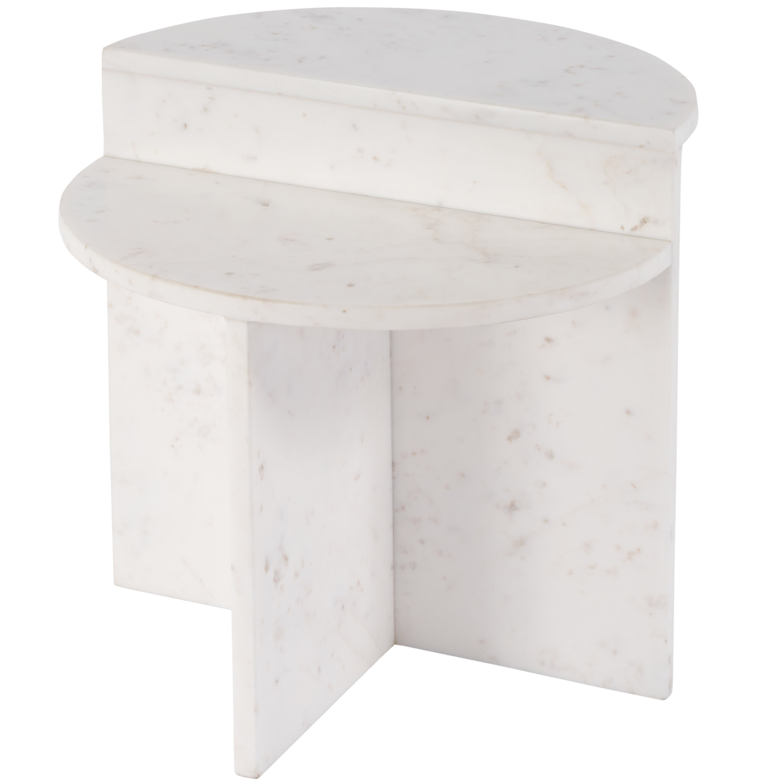 Victoria Round Marble Accent Table, White 1 Victoria Round Marble Accent Table, White