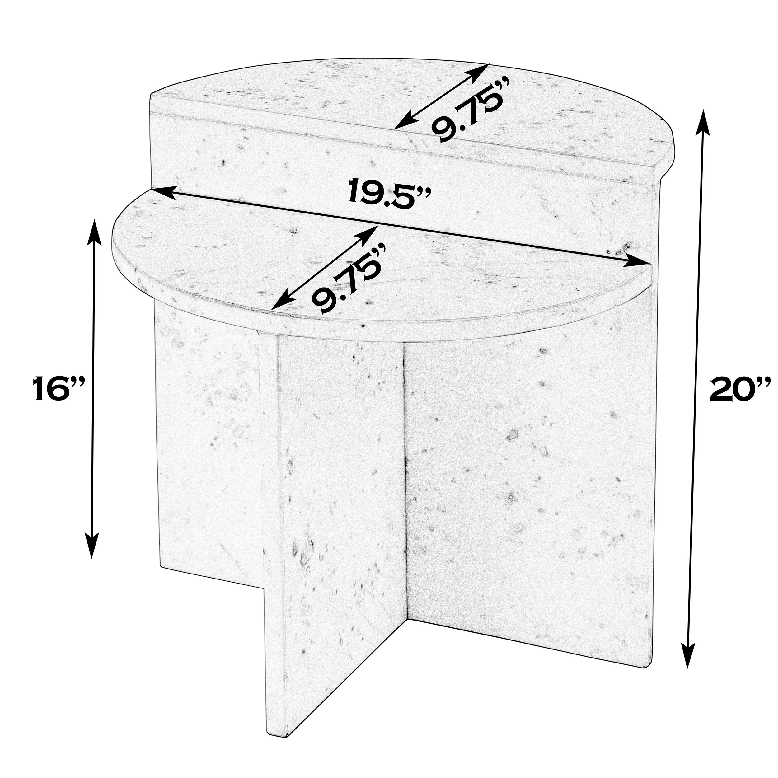 Victoria Round Marble Accent Table, White 7 Victoria Round Marble Accent Table, White