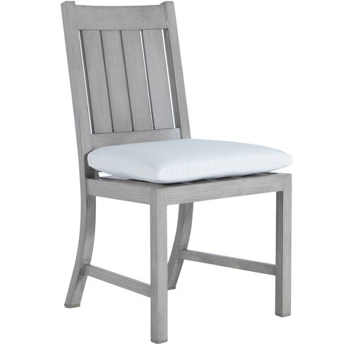 Club Croquet Outdoor Aluminum Side Chair with Cushion, Slate Grey 1 Club Croquet Outdoor Aluminum Side Chair with Cushion, Slate Grey