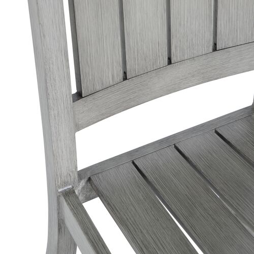 Club Croquet Outdoor Aluminum Side Chair with Cushion, Slate Grey 13 Club Croquet Outdoor Aluminum Side Chair with Cushion, Slate Grey