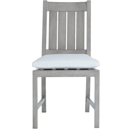 Club Croquet Outdoor Aluminum Side Chair with Cushion, Slate Grey 2 Club Croquet Outdoor Aluminum Side Chair with Cushion, Slate Grey