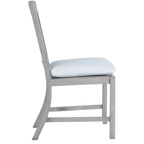 Club Croquet Outdoor Aluminum Side Chair with Cushion, Slate Grey 3 Club Croquet Outdoor Aluminum Side Chair with Cushion, Slate Grey
