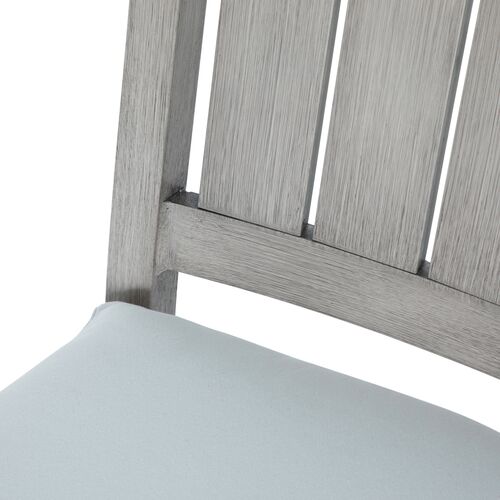 Club Croquet Outdoor Aluminum Side Chair with Cushion, Slate Grey 6 Club Croquet Outdoor Aluminum Side Chair with Cushion, Slate Grey