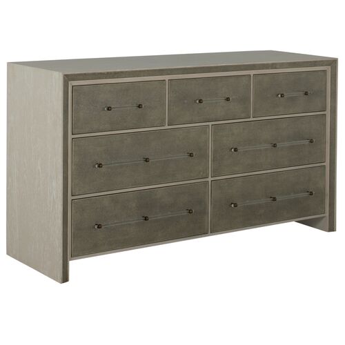 Alford Shagreen 7-Drawer Chest, Brown