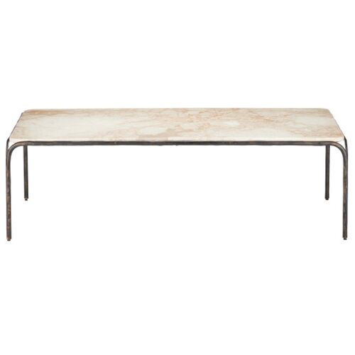 Crema Marble Cocktail Table, Natural/Bronze 4 Crema Marble Cocktail Table, Natural/Bronze
