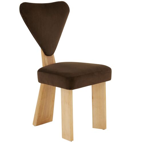 Ursina 3-Leg Dining Chair, Dark Brown/Natural