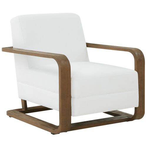 Daria Wood Frame Accent Chair, White/Brown 1 Daria Wood Frame Accent Chair, White/Brown