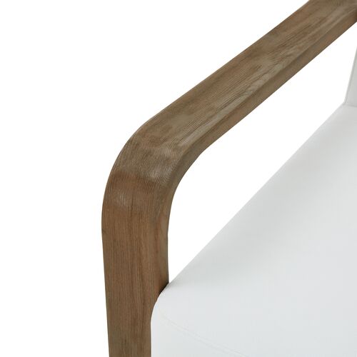 Daria Wood Frame Accent Chair, White/Brown 4 Daria Wood Frame Accent Chair, White/Brown