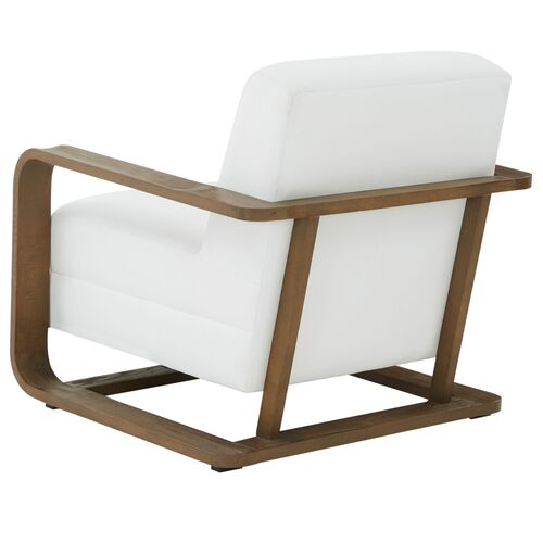 Daria Wood Frame Accent Chair, White/Brown 5 Daria Wood Frame Accent Chair, White/Brown