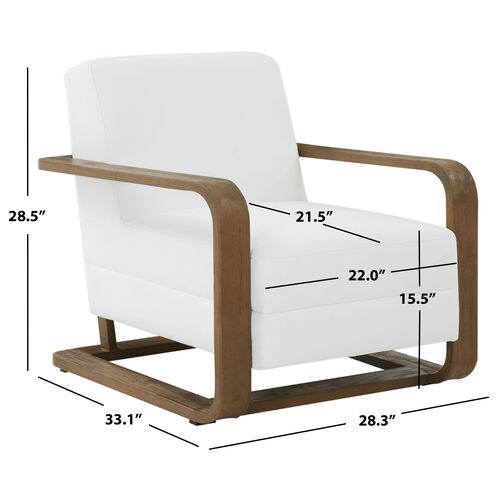 Daria Wood Frame Accent Chair, White/Brown 6 Daria Wood Frame Accent Chair, White/Brown