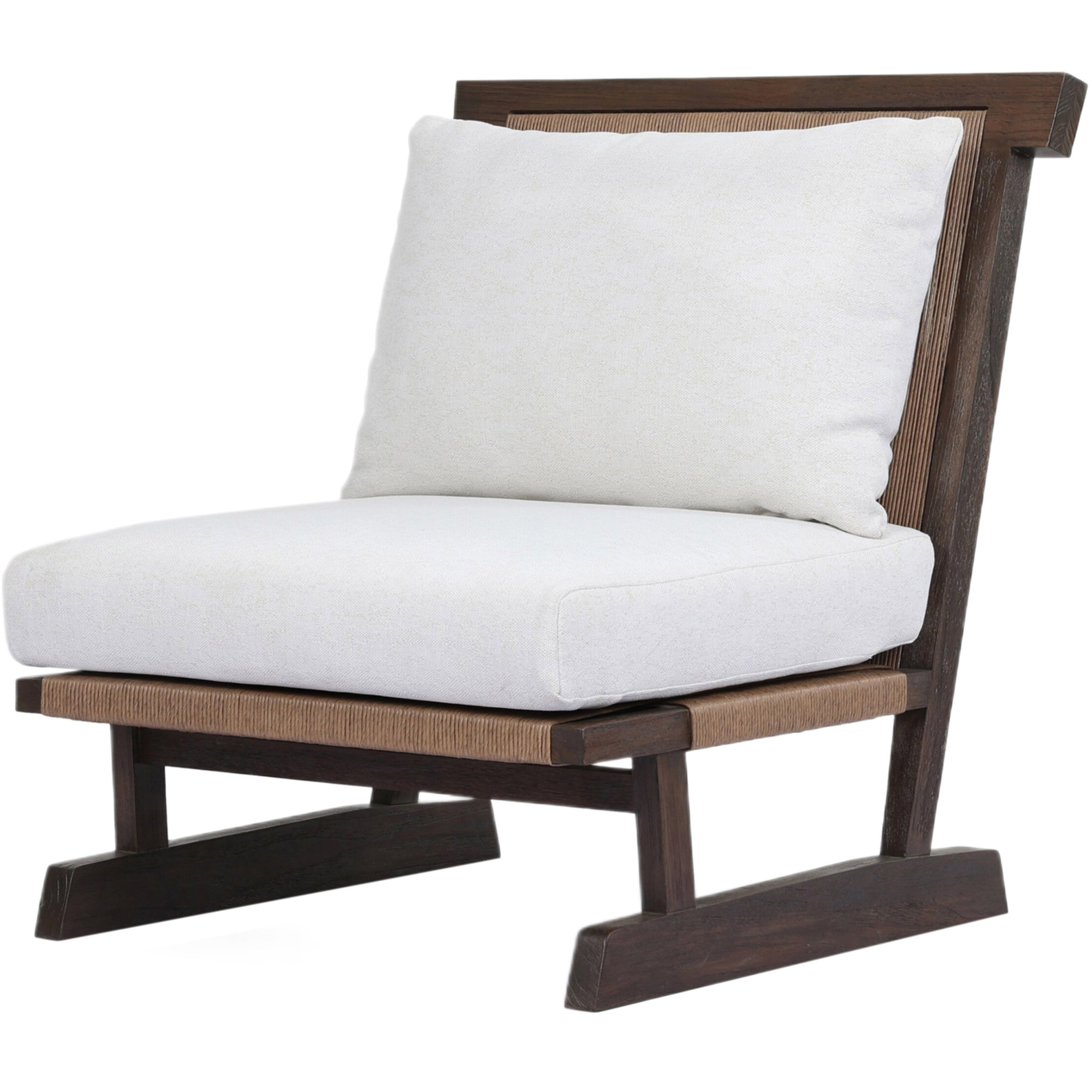 Zenro Outdoor Teak Lounge Chair, Alessi Linen