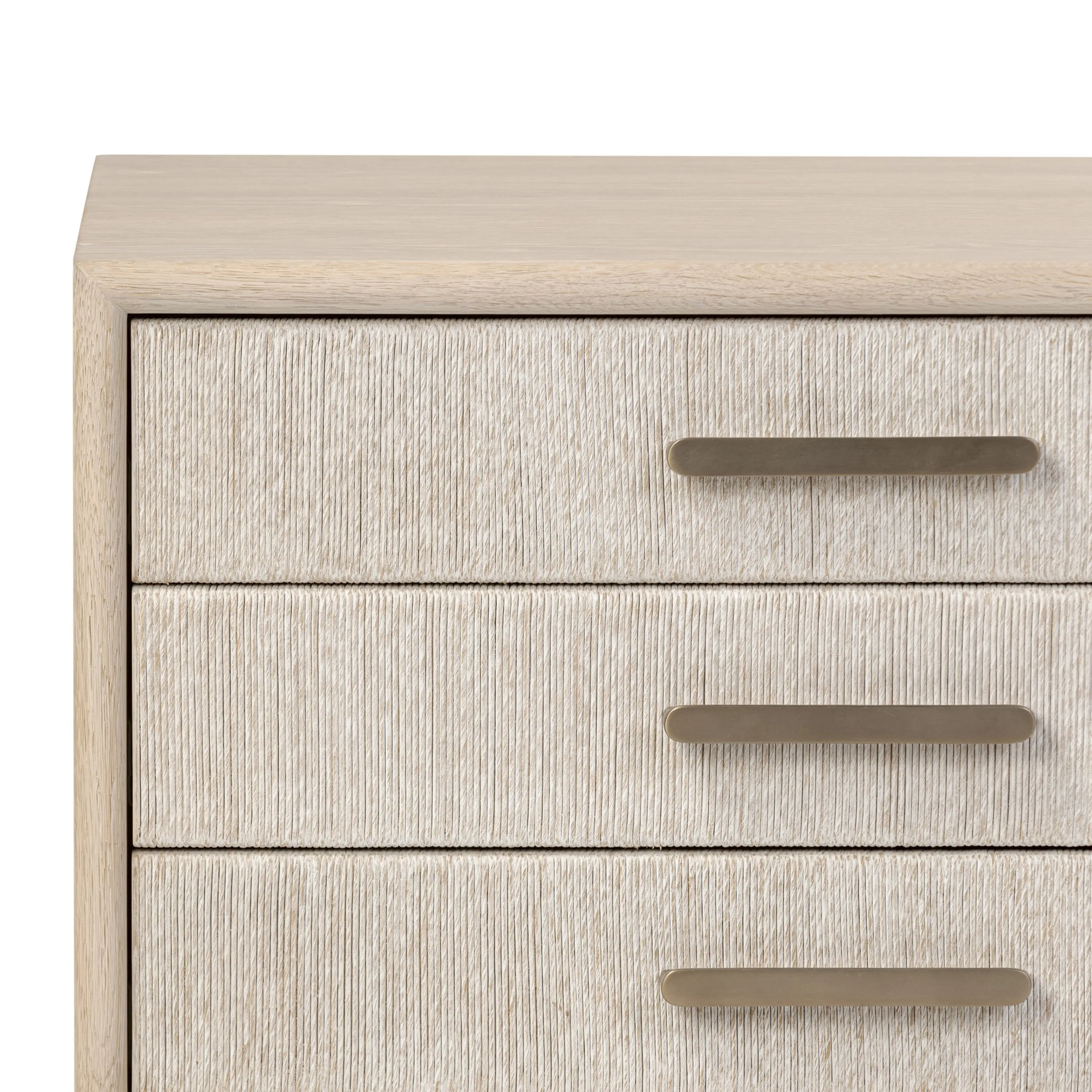 Tiv 3-Drawer Woven Paper Cord Nightstand 3 Tiv 3-Drawer Woven Paper Cord Nightstand