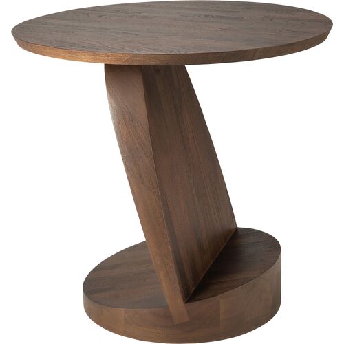 Oblic Side Table, Brown Teak 1 Oblic Side Table, Brown Teak