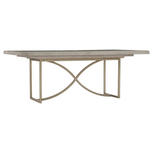 Elixir 80" Rectangular Extension Dining Table, Gray Beige/Champagne Silver 1 Elixir 80" Rectangular Extension Dining Table, Gray Beige/Champagne Silver