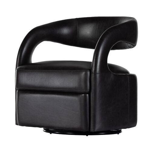 Nina Leather Swivel Chair, Sonoma Black 11 Nina Leather Swivel Chair, Sonoma Black