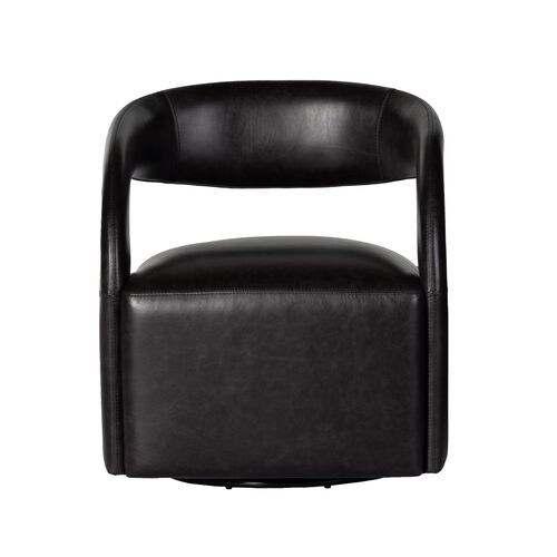 Nina Leather Swivel Chair, Sonoma Black 4 Nina Leather Swivel Chair, Sonoma Black
