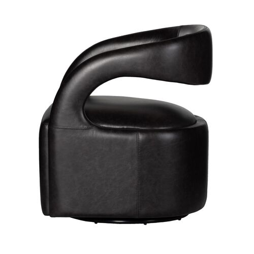 Nina Leather Swivel Chair, Sonoma Black 5 Nina Leather Swivel Chair, Sonoma Black