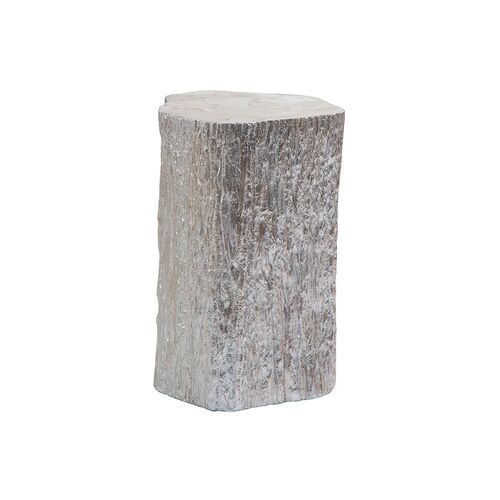 Trunk Segment Tall Side Table, Silver Leaf 1 Trunk Segment Tall Side Table, Silver Leaf