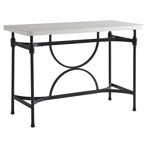 Pavlova High/Low Outdoor Bistro Table, White/Black 1 Pavlova High/Low Outdoor Bistro Table, White/Black