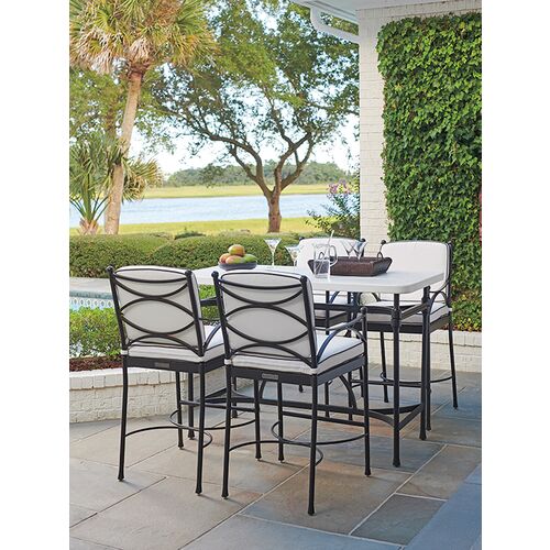 Pavlova High/Low Outdoor Bistro Table, White/Black 2 Pavlova High/Low Outdoor Bistro Table, White/Black
