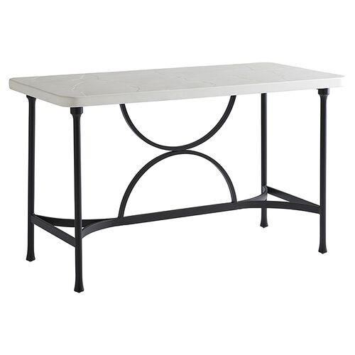 Pavlova High/Low Outdoor Bistro Table, White/Black 3 Pavlova High/Low Outdoor Bistro Table, White/Black