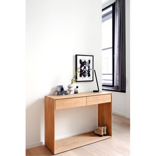 Nordic2-Drawer Console, Oak 5 Nordic2-Drawer Console, Oak